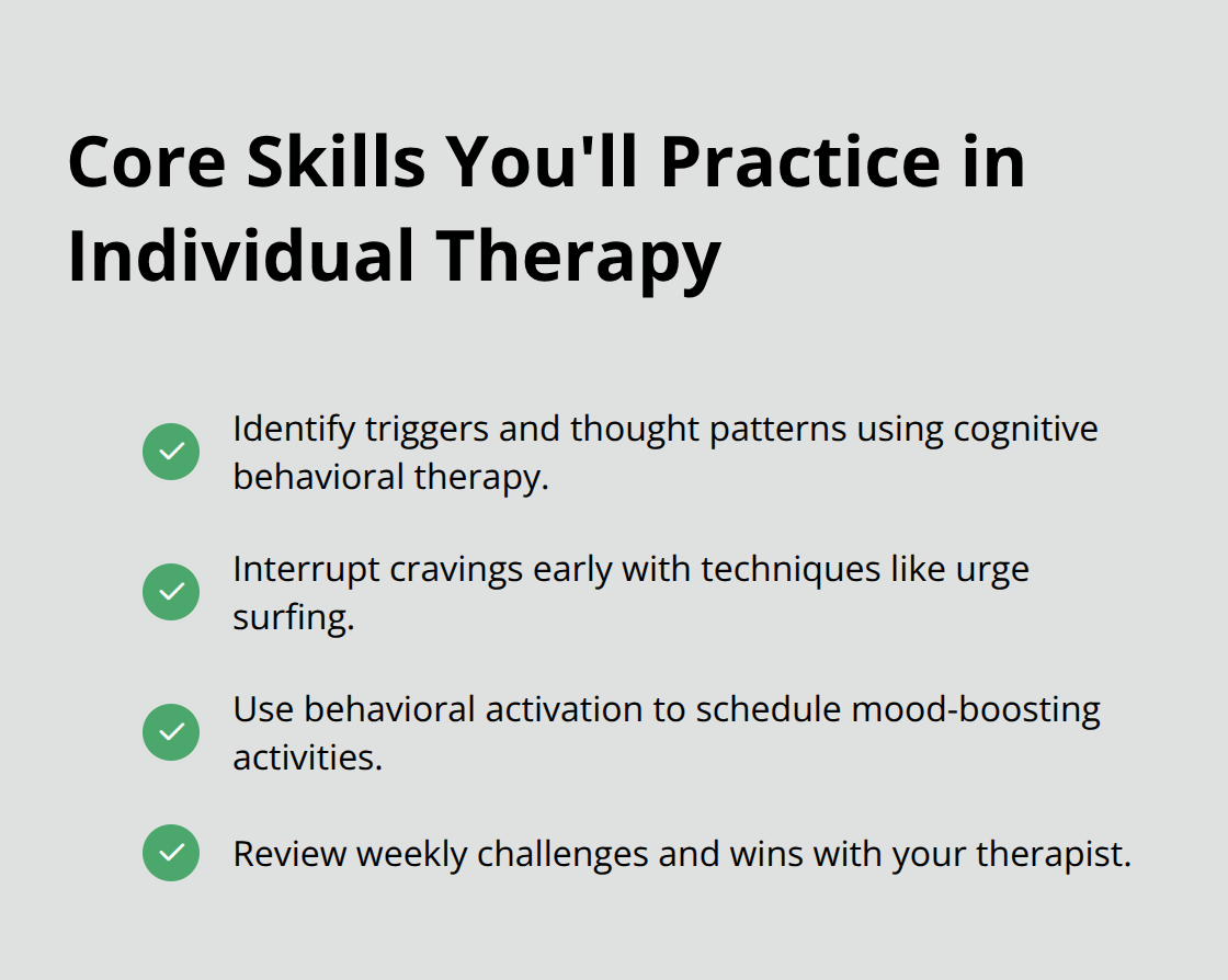 Checklist of core skills developed in individual outpatient therapy - outpatient addiction treatment program