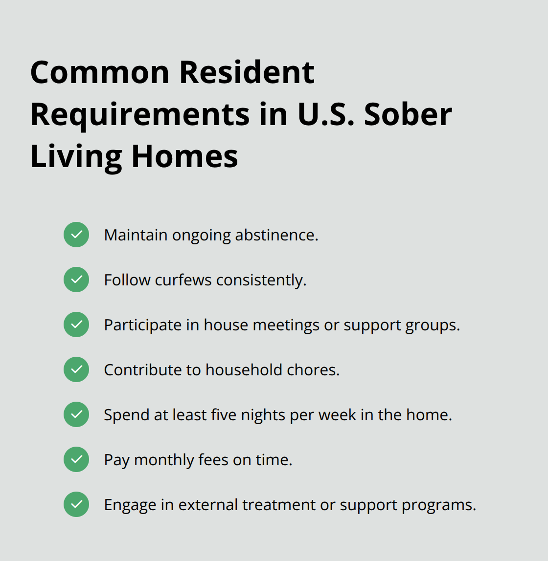 Checklist of typical resident rules and expectations in sober living houses in the United States. - what is a sober living house
